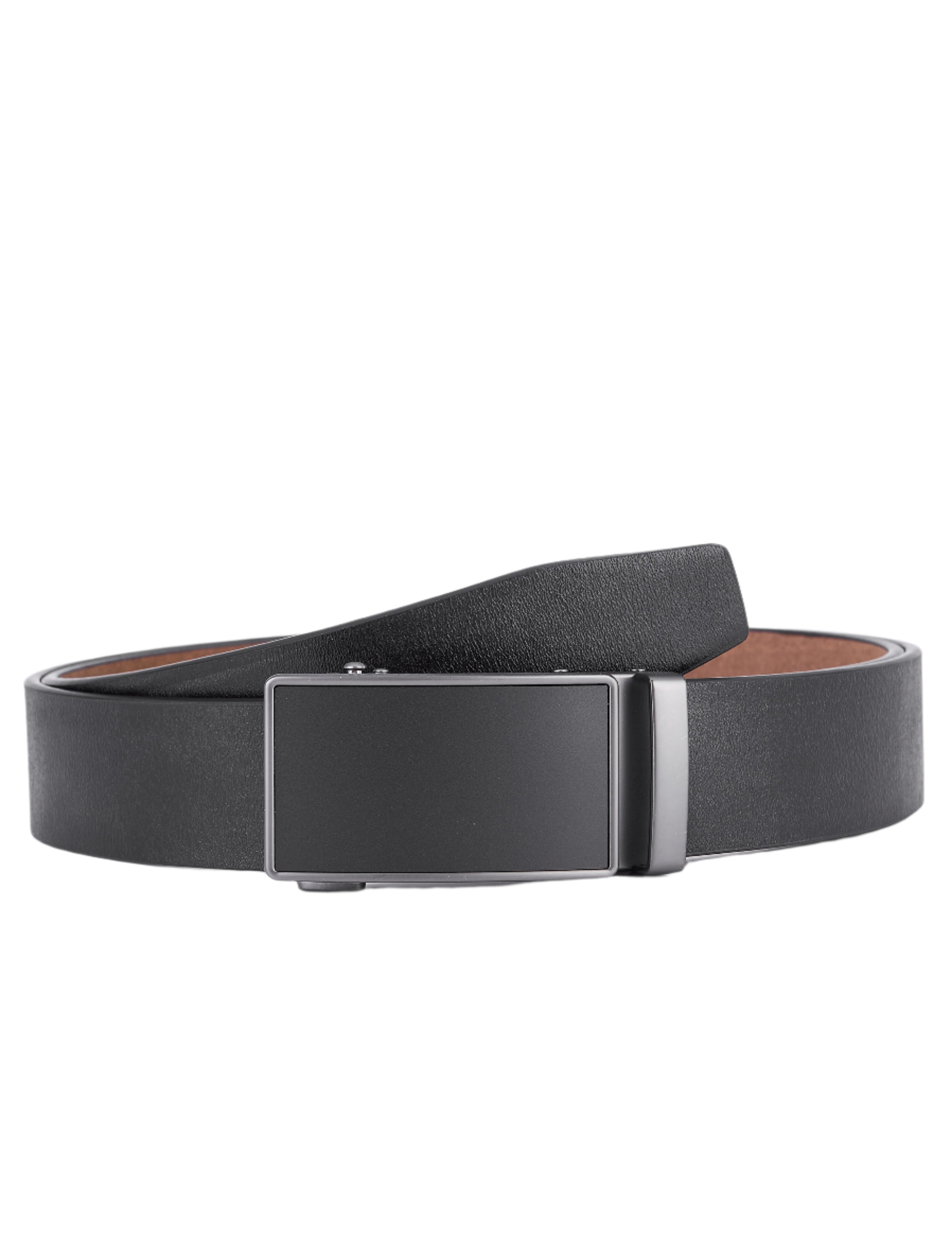 2 Stück – Spaltleder-Gürtel mit automatischer Schnalle – Vollleder – Schwarz & Braun – Langlebig – Ledergürtel – Automatische Schnallengürtel Herren