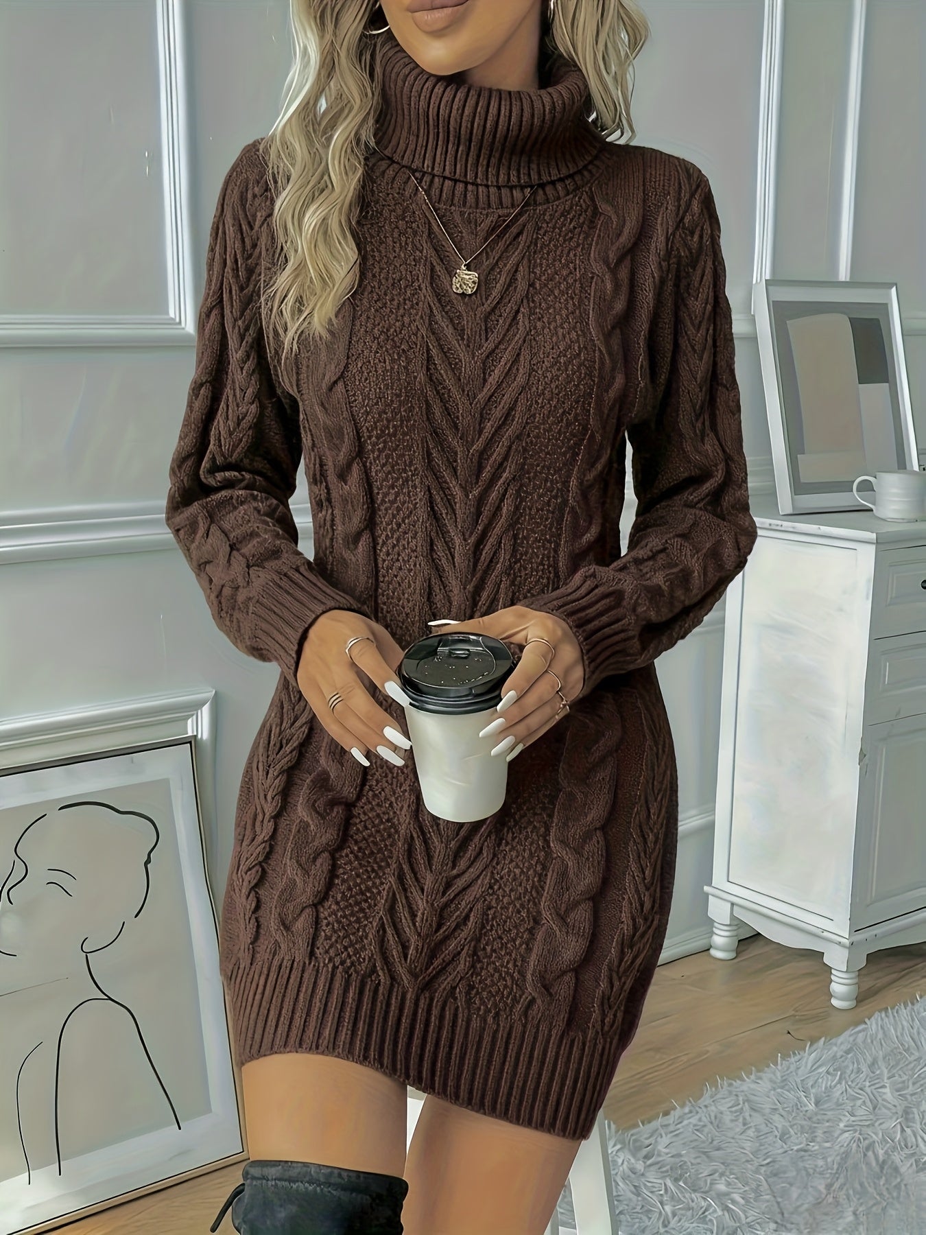 Amelara - Elegante Vestito Maglione Casual