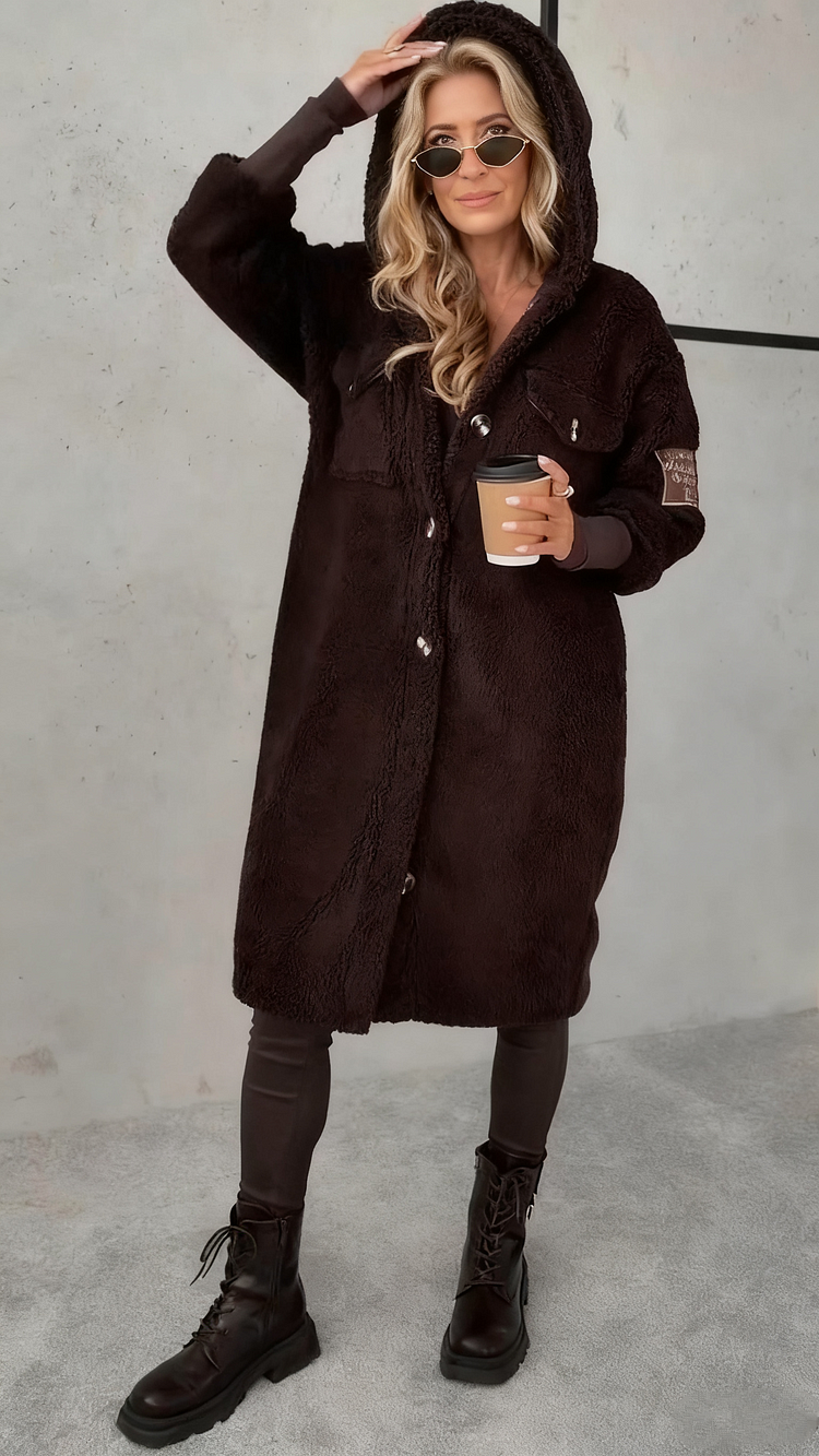 Arvessa - Cappotto Casual Elegante con Cappuccio