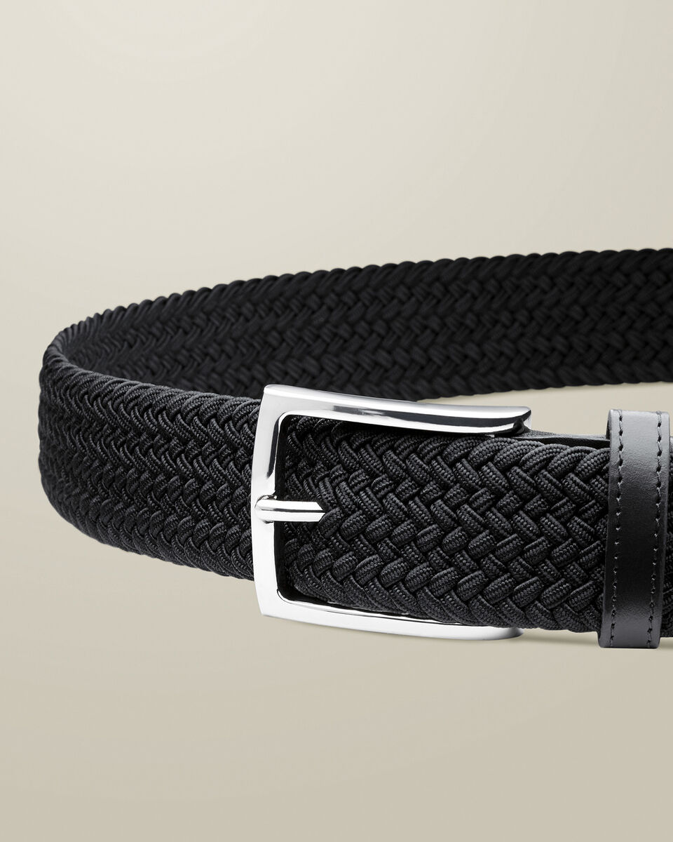 Mateusz™ Cintura da uomo – Motivo intrecciato elastico