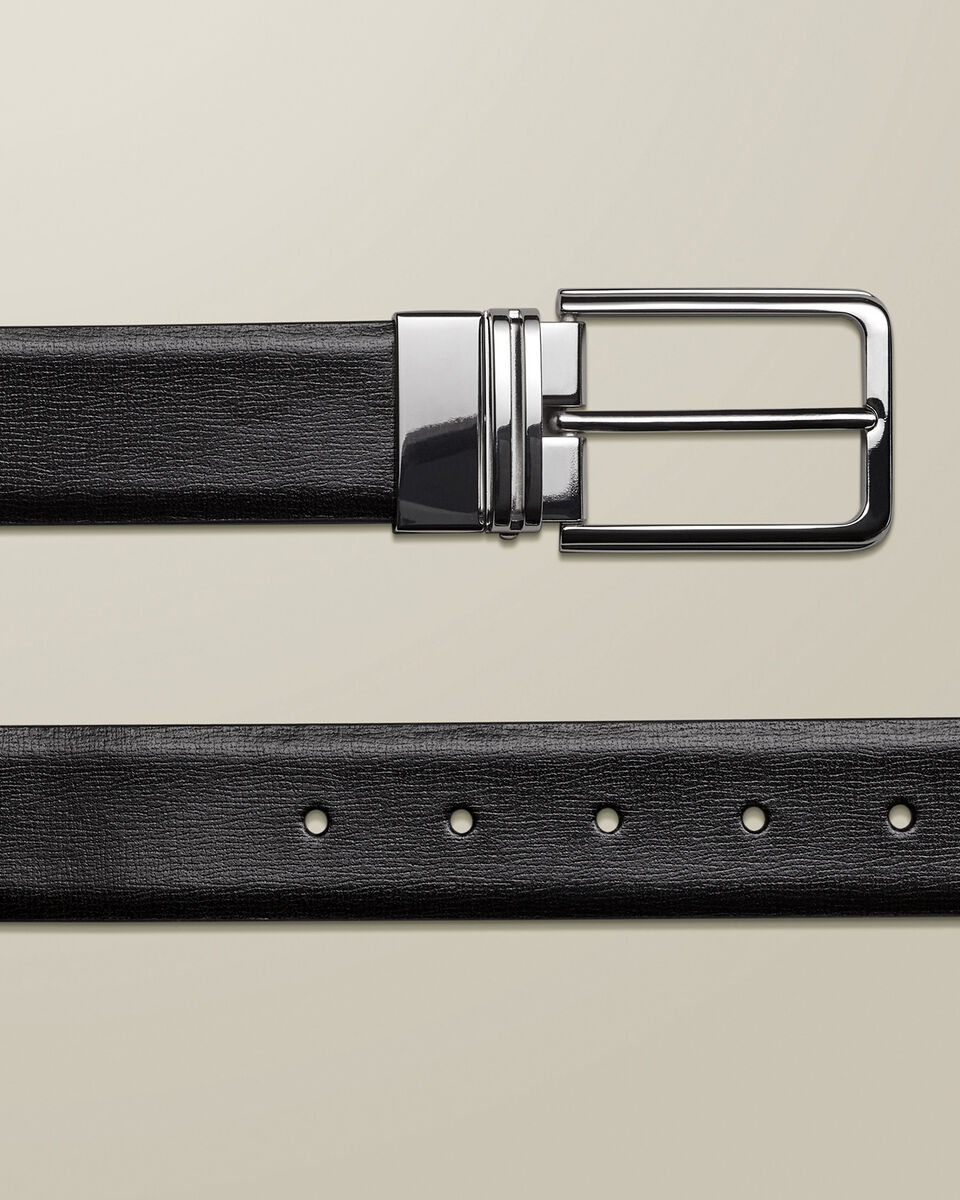 Oscar™ Cintura da uomo – Pelle nera con struttura