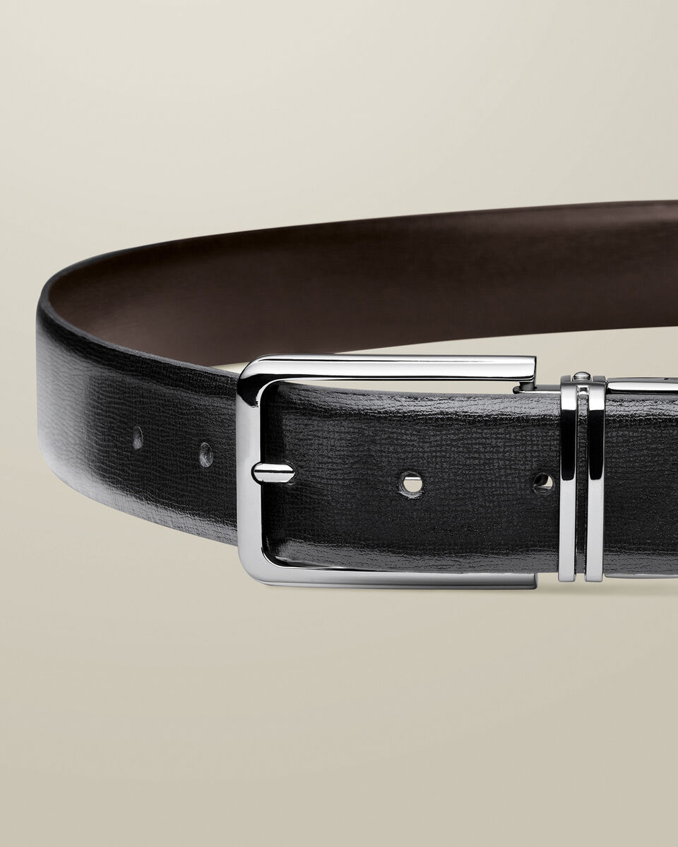 Oscar™ Cintura da uomo – Pelle nera con struttura