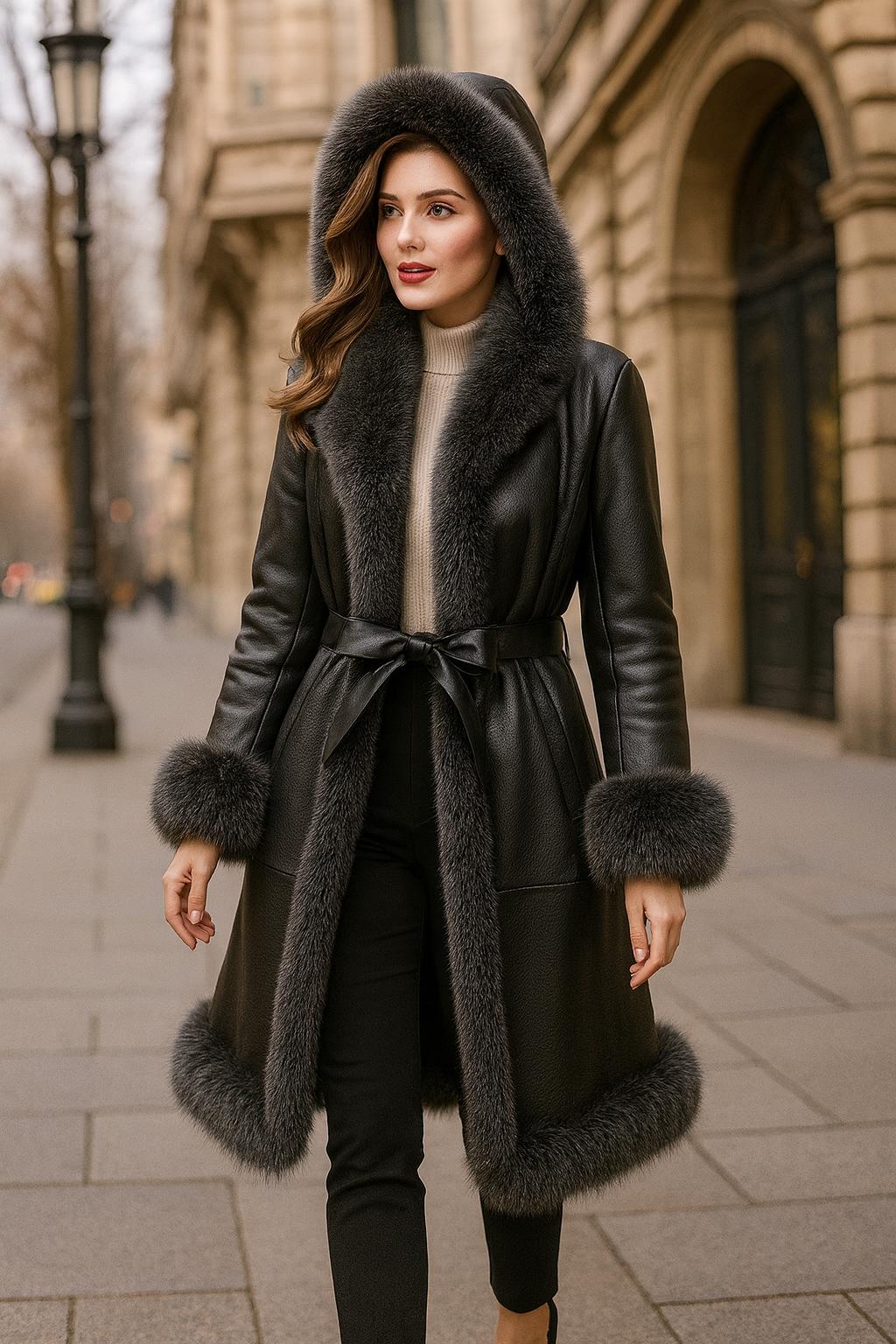 Quinara - Cappotto Elegante Casual con Cappuccio