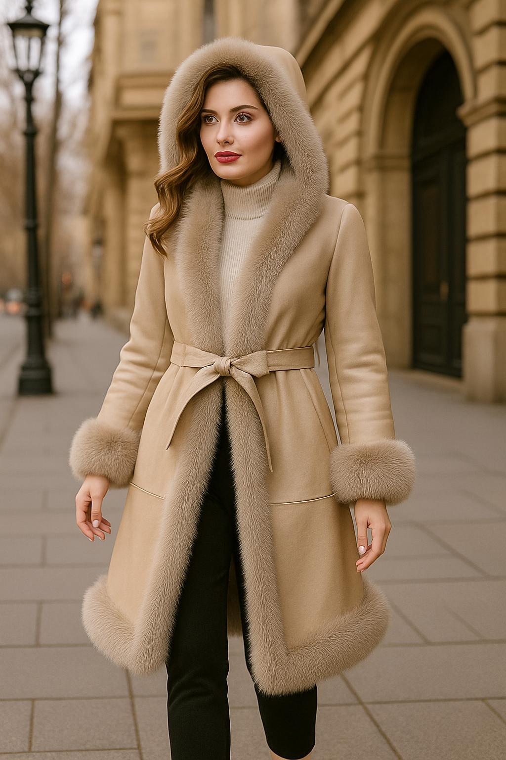 Quinara - Cappotto Elegante Casual con Cappuccio